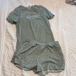 Women's Green Polka Dot Sleepwear Set